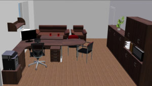 3D návrh kancelar pro 1