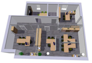 3D návrh kanceláří RADA NÁBYTEK
